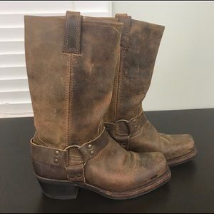 EUC Frye 12R Harness Boots-Cognac